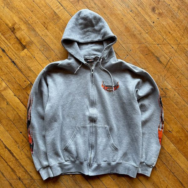 90's Harley Zip Up Hoodie (L)