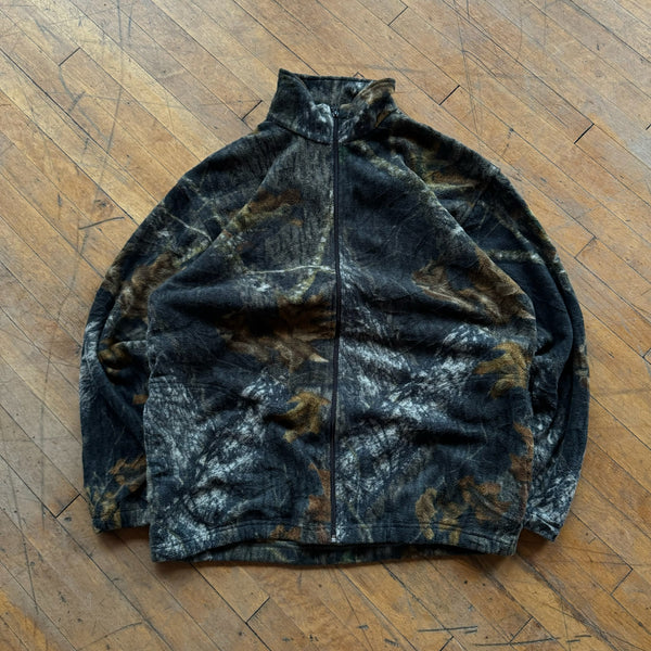 90's Camo Fleece Jacket (XL)