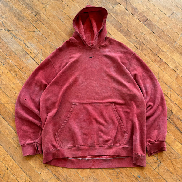 00’s Red Nike Center Swoosh Hoodie (XXL)